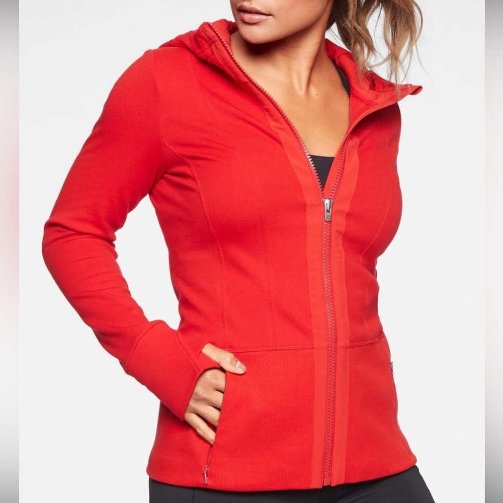 Women’s Athleta Fitted Victory Hoodie in Radiant Red sz S